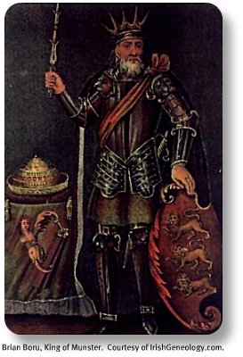 Brian Boru, King of Munster.  Image by IrishGeneology.com