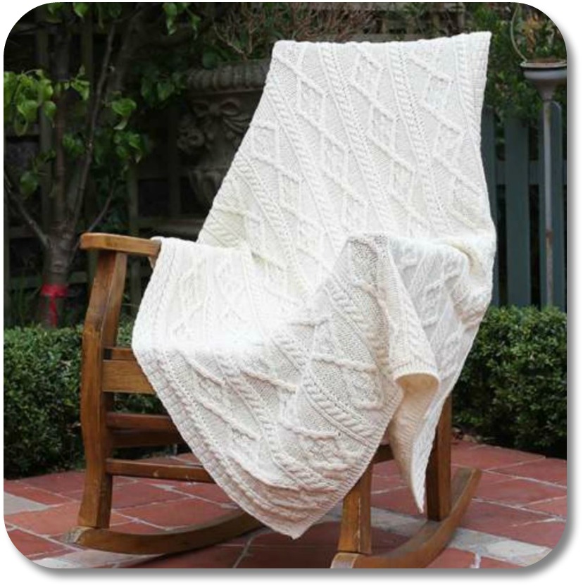 Irish Expressions: Creative Irish Gifts.  Diamond Wool Throw Blanket from The Irish Store.