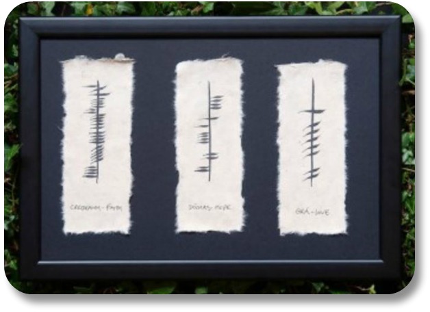 Framed Ogham print.