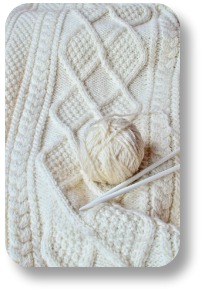 Aran Sweater.  Irish cable knitting pattern.