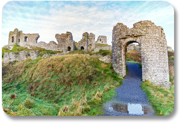 Entry arch to Dunamase Castle.  Photocredit:  Shutterstock.