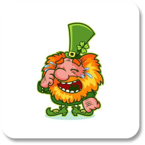 Irish Expressions:  Funny Irish Names.  Second image of laughing leprechan courtesy of shutterstock.