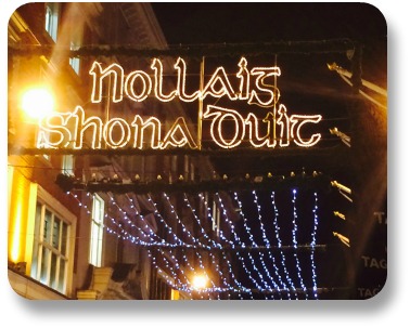 Irish holidays - season's greetings from Dublin, Ireland.