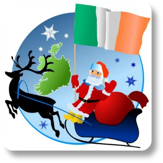 Christmas limericks.  Santa with reindeer and Tricolor.