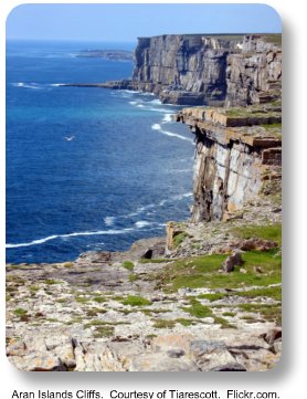 Aran Island Cliffs.  Courtesy of Tiarescott.  Flickr.com