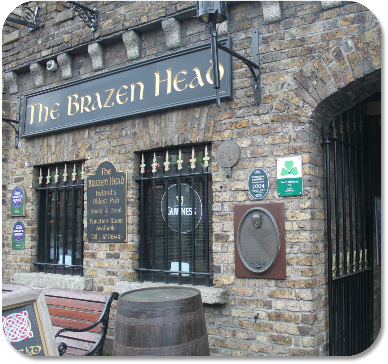 Facade at Brazen Head Pub.