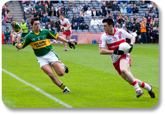 Irish Expressions:  Irish Trivia and Traditions.  Image of competitors on rugby pitch courtesy of Shutterstock.