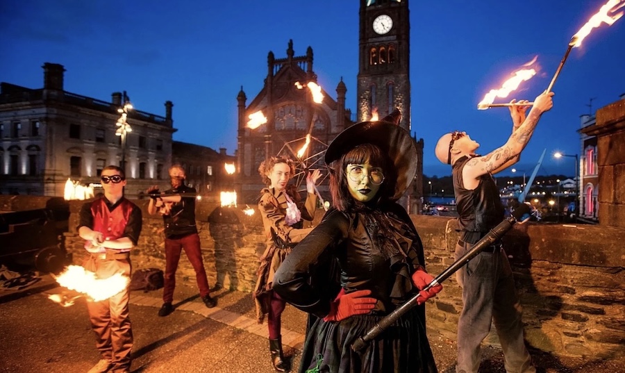 Witches and fire eaters at night courtesy of EuroNews.com