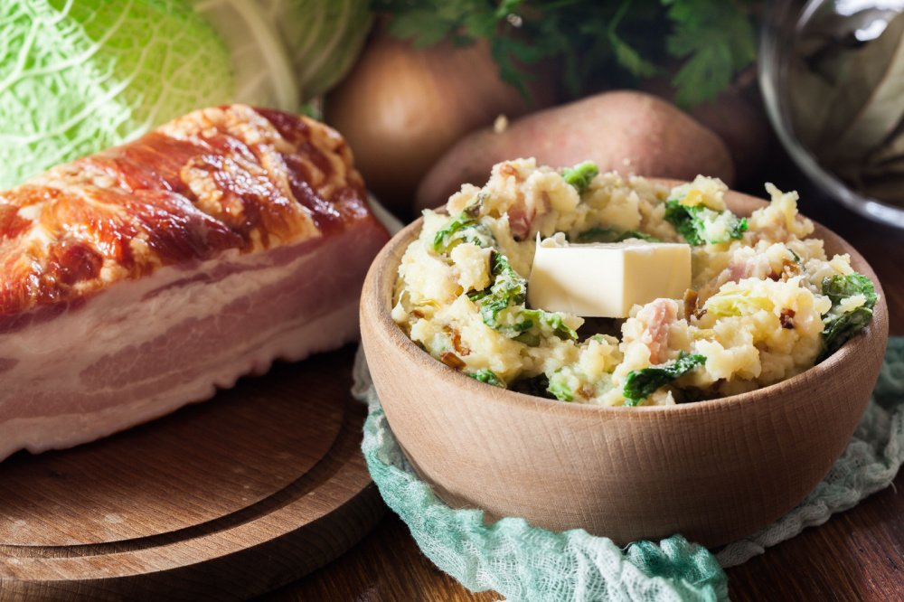 Irish Expressions:  Easy Irish Food Recipes.  Image of bowl of Irish Colcannon, courtesy of Shutterstock.