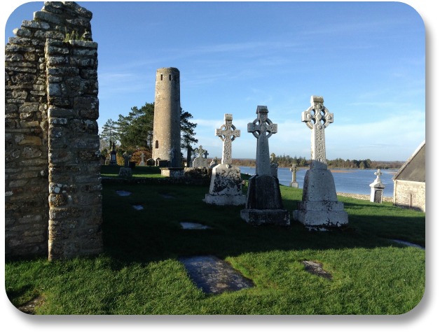 Irish Expressions: Clonmacnoise Monastery.  Graveyard on the ancient monastic site.