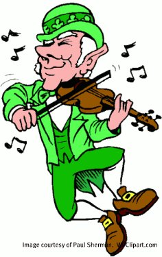 Fiddling Irishman.  Image by Paul Sherman.  WCClipart.com.