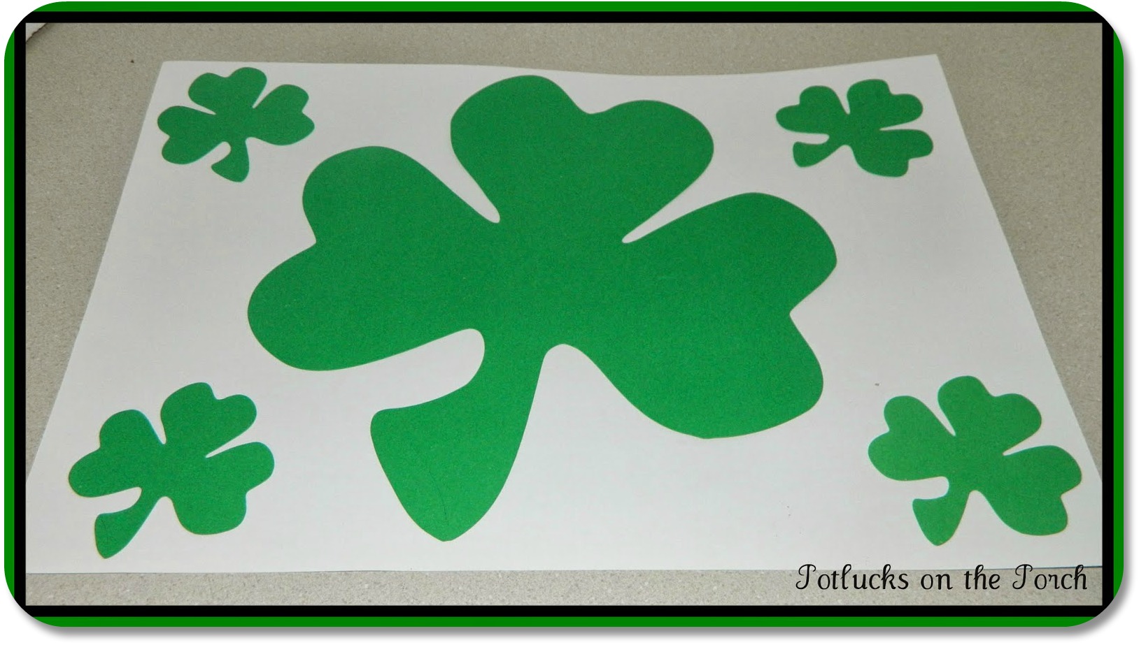 St Patricks Day Kids Crafts - Shamrock Placemat from Potlucks On The Porch