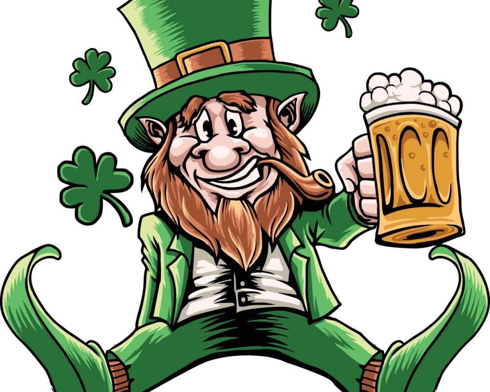 Irish Expressions:  St Patricks Day Jokes.  Image of tipsy leprechan per license with Shutterstock.