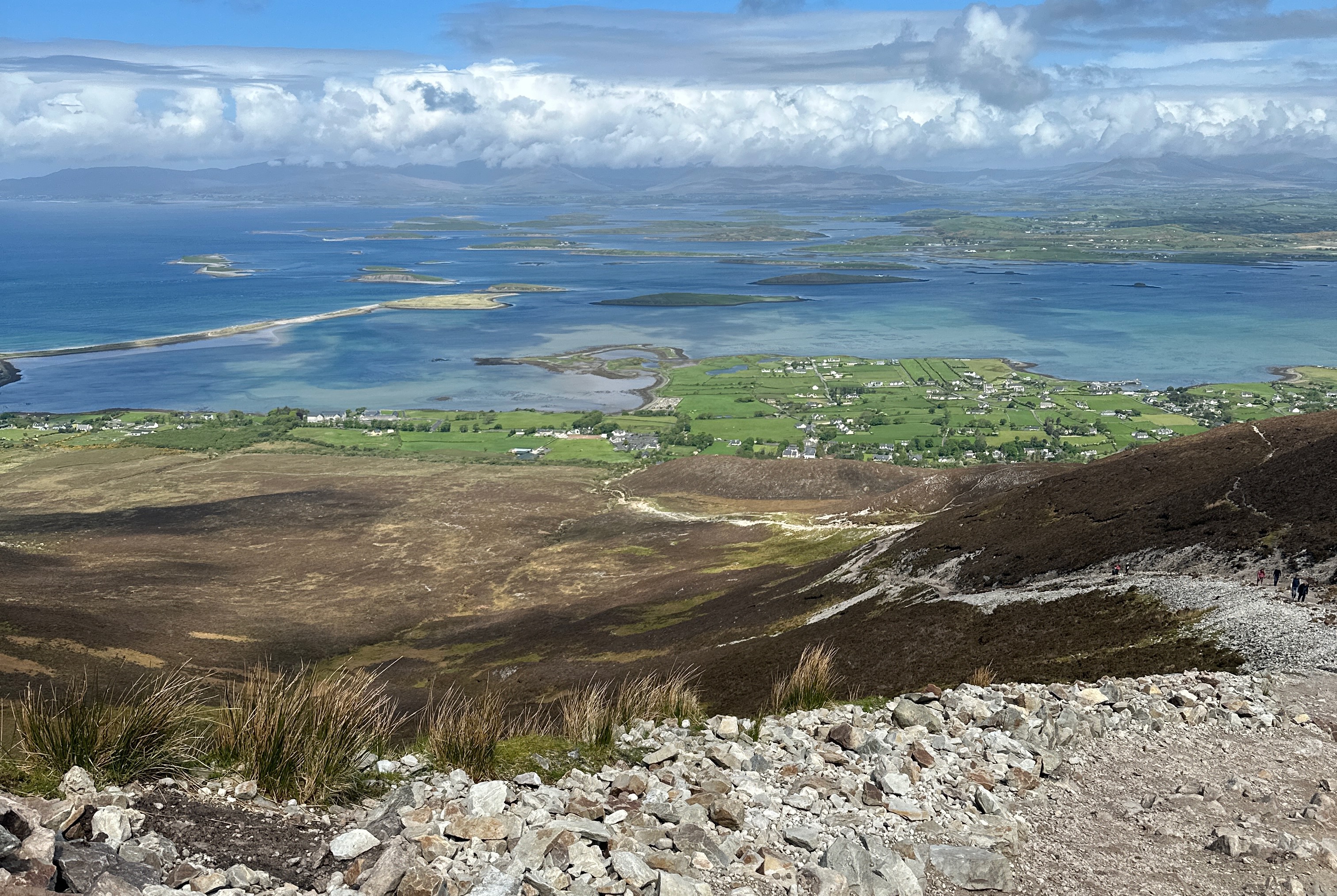 Irish Expressions:  Hiking Croagh Patrick.  The view from the second stage.