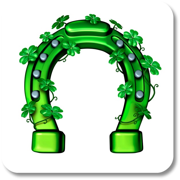 Irish Good Luck - Green Horseshoe