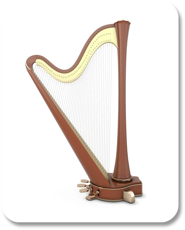 Irish Expressions:  Irish Symbols. Image of Celtic Harp, courtesy of Shutterstock.