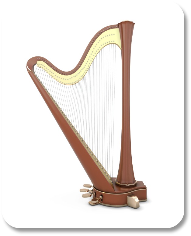 Irish Expressions:  Irish Symbols. Image of Celtic Harp, courtesy of Shutterstock.