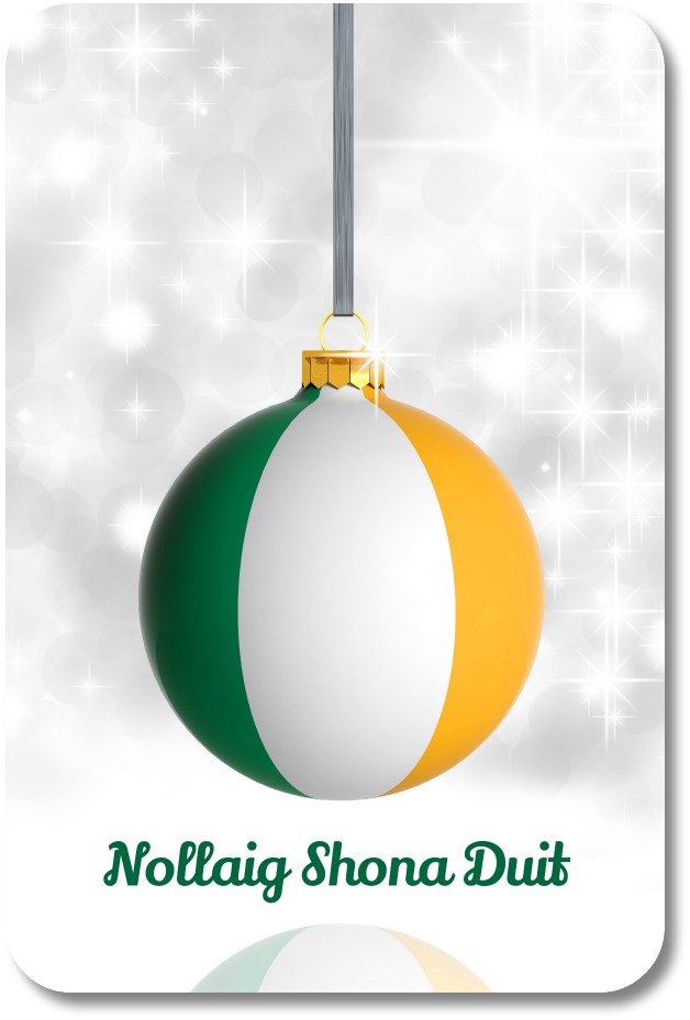 Irish Expressions:  Short Christmas Blessings.  Tricolor Christmas ornament.