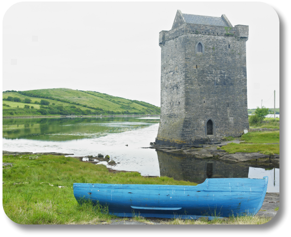 Irish Expressions: Castles to See in Ireland.  Image of Rockfleet Castle courtesy of Bigstock.