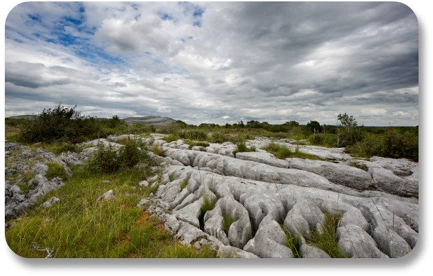 Image of the Burren, rocky landscape in Ireland.