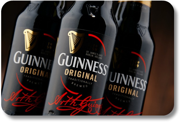 Irish Expressions:  Easy Irish Food Recipes.  Image of three bottles of Guinness Original per license with Shutterstock.