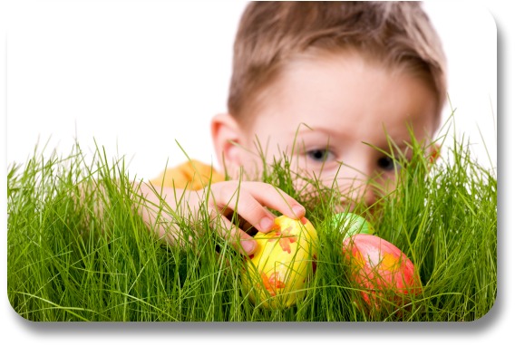 Irish Expressions:  Irish Trivia and Traditions.  Image of child playing peekaboo with Easter egg courtesy of Shutterstock.