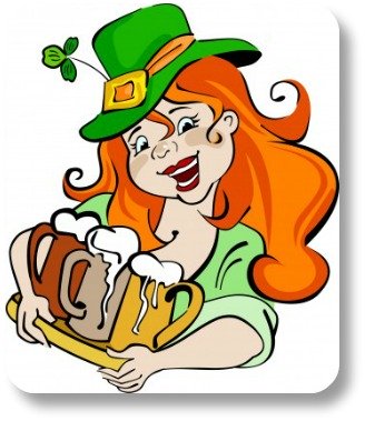 Irish holidays.  Funny Irish girl on St Patricks Day.