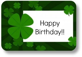 Irish Birthday Blessings - Shamrock Gift Tag