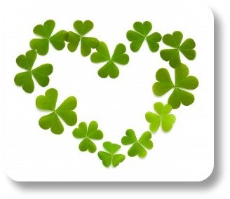 Irish Expressions.  Irish love sayings. Heart symbol made of shamrocks!