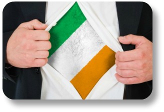 Irish Expressions: Irish Words and Phrases.  Image of pulling jacket open to reveal Irish tricolors, courtesy of Flickr. Now THIS is how you show your Irish side!