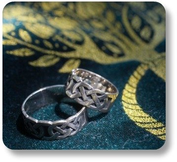 Irish wedding bands.  Celtic knot design.