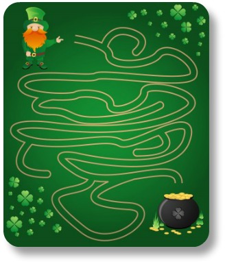 Irish Expressions:  Irish Trivia and Traditions.  Image of Irish maze gamecard courtesy of Shutterstock.